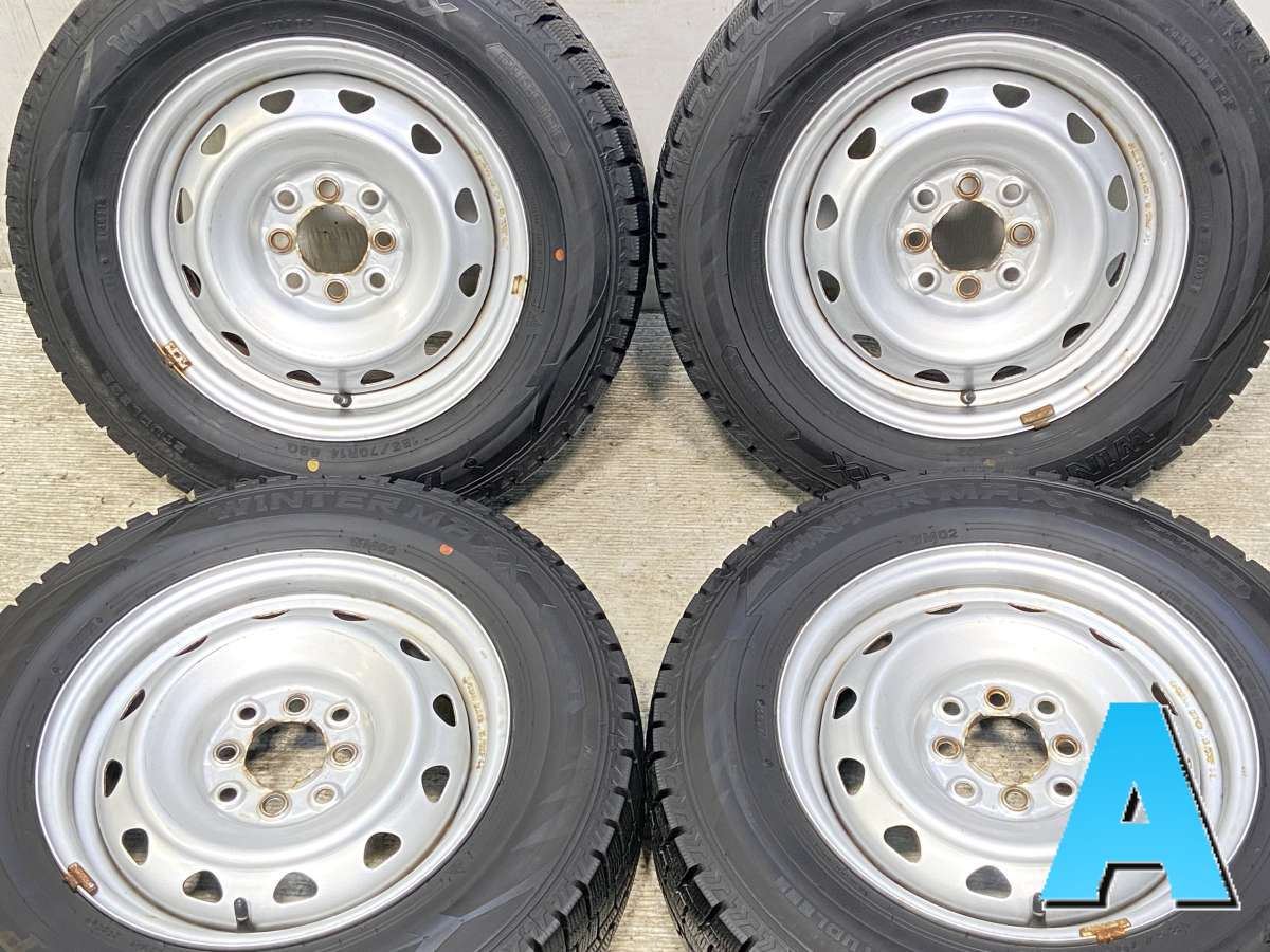 185/70R14 ダンロップ ウィンターマックス WM02 　 VK 14x5.5 100/114.3-4穴 中古タイヤ スタッドレスタイヤ ホイールセット 4本セット
