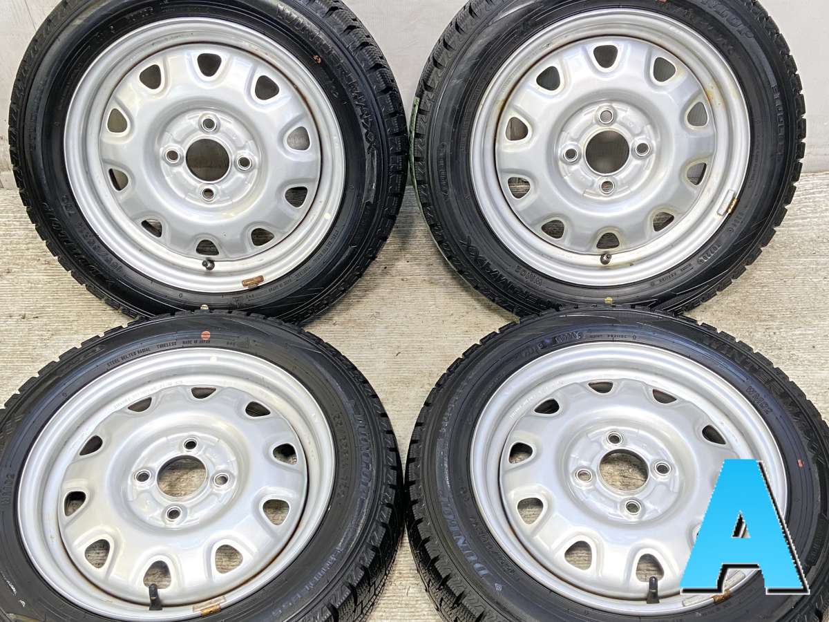 155/65R14 ダンロップ ウィンターマックス WM02 　 TOPY M73 14x4.5 100-4穴 中古タイヤ スタッドレスタイヤ ホイールセット 4本セット