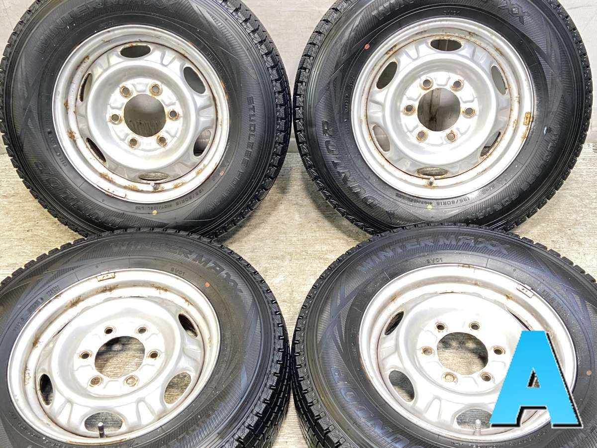 タイヤ　ホイール　15インチ　4本セット　中古　195/80R 15　6穴 ジムニー 中古 ジュンセイ,15インチ 5.5J,スチール タイヤホイール