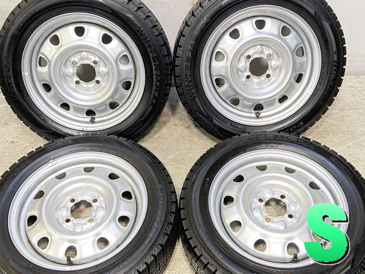 185/60R15 ダンロップ ウィンターマックス WM02 　 TOPY M60 15x5.5 100-4穴 中古タイヤ スタッドレスタイヤ ホイールセット 4本セット