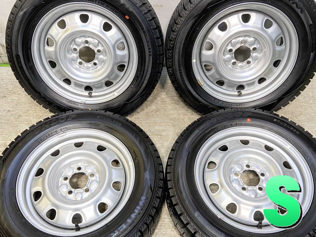 195/65R15 ダンロップ ウィンターマックス WM02 　 TOPY M61 15x6.0 100-5穴 中古タイヤ スタッドレスタイヤ ホイールセット 4本セット