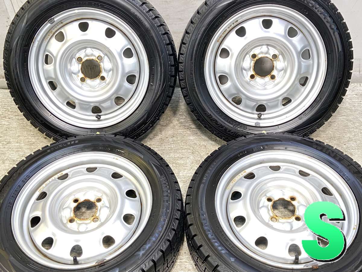 185/60R15 ダンロップ ウィンターマックス WM02 　 TOPY M60 15x5.5 100-4穴 中古タイヤ スタッドレスタイヤ ホイールセット 4本セット