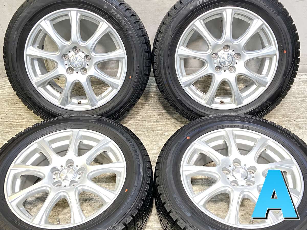205/55R16 ダンロップ ウィンターマックス WM02 　 DUFACT 16x6.5 48 100-5穴 中古タイヤ スタッドレスタイヤ ホイールセット 4本セット