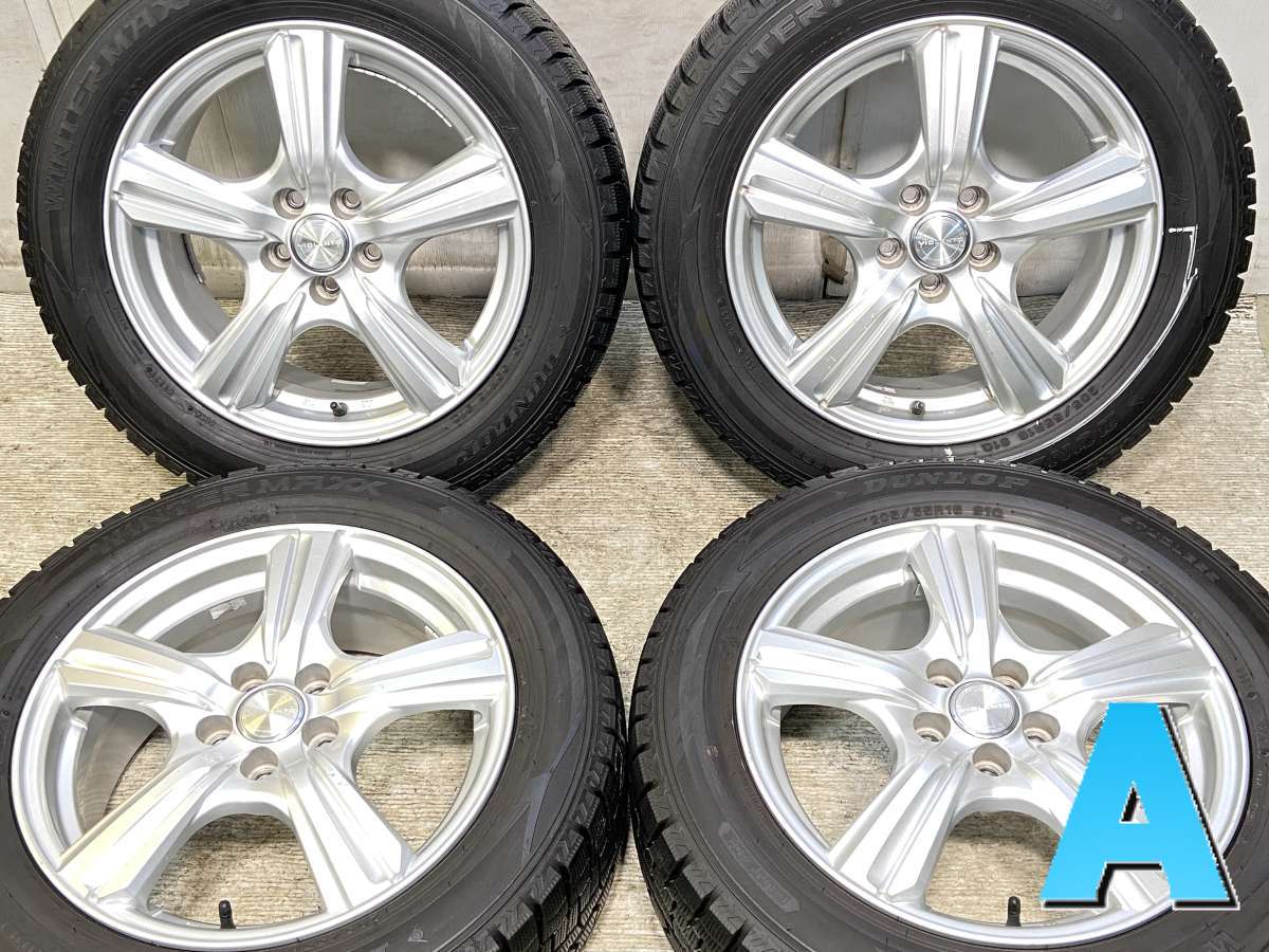 205/55R16 ダンロップ ウィンターマックス WM02 　 VIOLENTO 16x6.5 47 100-5穴 中古タイヤ スタッドレスタイヤ ホイールセット 4本セット