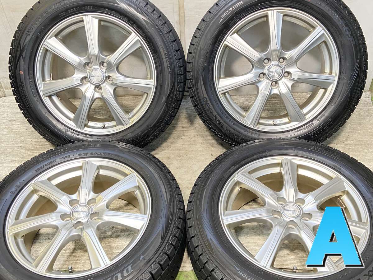 225/60R17 ダンロップ ウィンターマックス SJ8+ 　 PRD 17x7.0 48 100-5穴 中古タイヤ スタッドレスタイヤ ホイールセット 4本セット