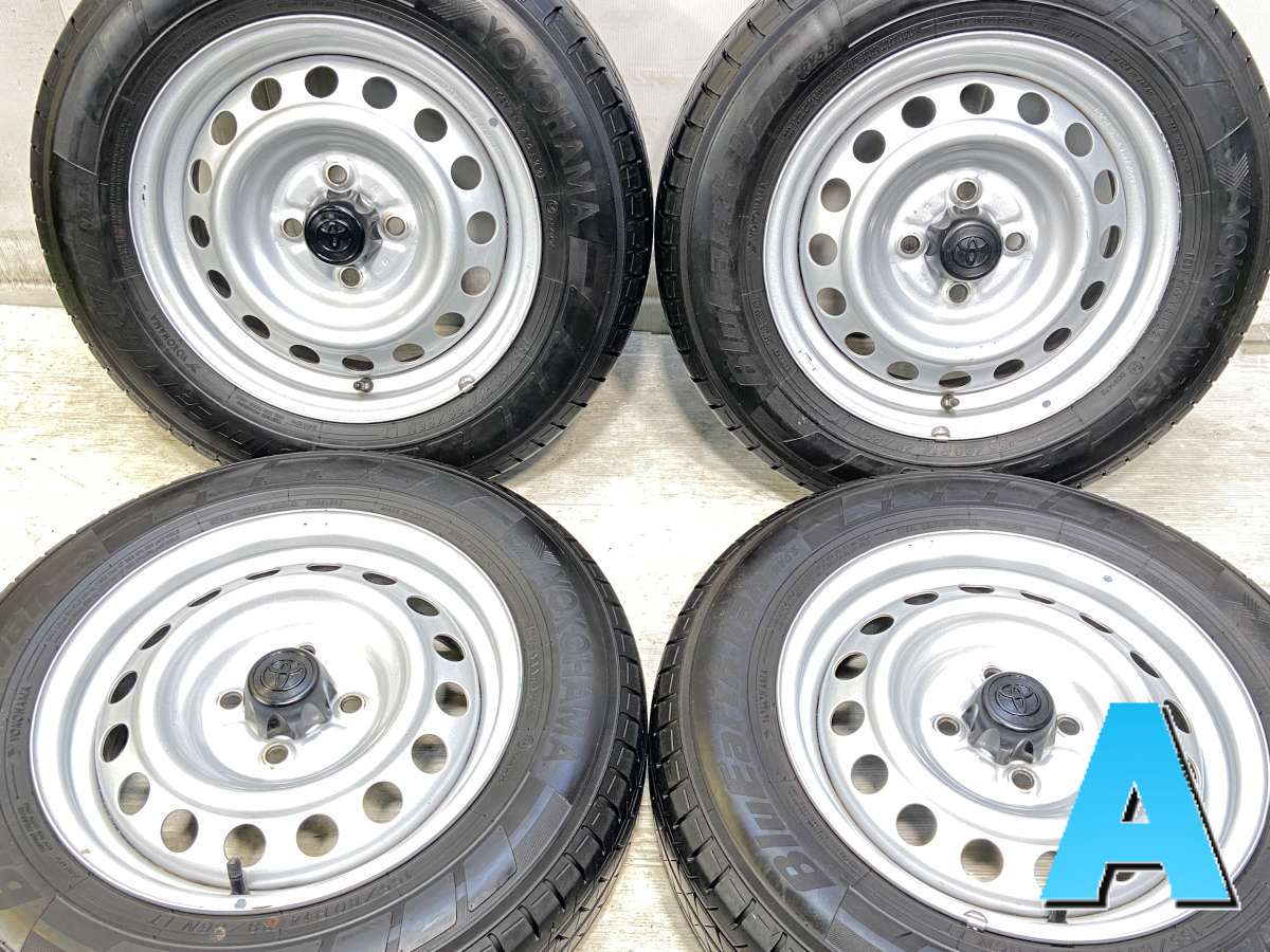155/80R14 88/86N LT ヨコハマ ブルーアースVAN　RY55 トヨタ純正 AL 14x5.0 100-4穴 中古タイヤ サマータイヤ ホイールセット 4本セット