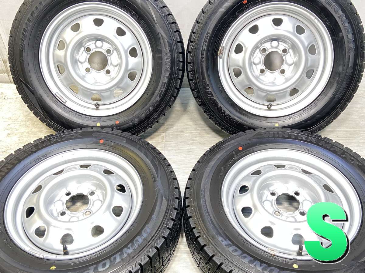 185/70R14 ダンロップ ウィンターマックス WM02 　 TOPY M4 7A 14x5.0 100-4穴 中古タイヤ スタッドレスタイヤ ホイールセット 4本セット
