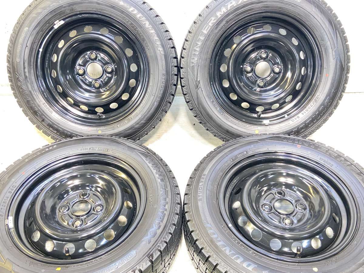 175/70R14 ダンロップ ウィンターマックス WM02 　 L20 14x5.5 100-4穴 中古タイヤ スタッドレスタイヤ ホイールセット 4本セット