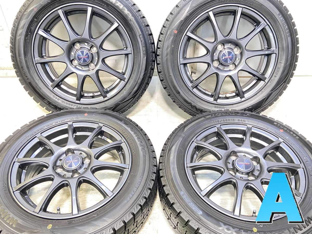 175/65R15 ダンロップ ウィンターマックス WM02 　 VELVA CHARGE 15x5.5 42 100-4穴 中古タイヤ スタッドレスタイヤ ホイールセット 4本セット
