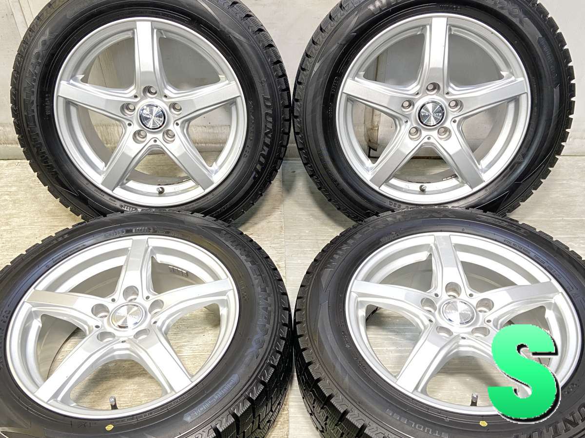 205/60R16 ダンロップ ウィンターマックス WM02 　 VIOLENTO 16x6.5 48 114.3-5穴 中古タイヤ スタッドレスタイヤ ホイールセット 4本セット