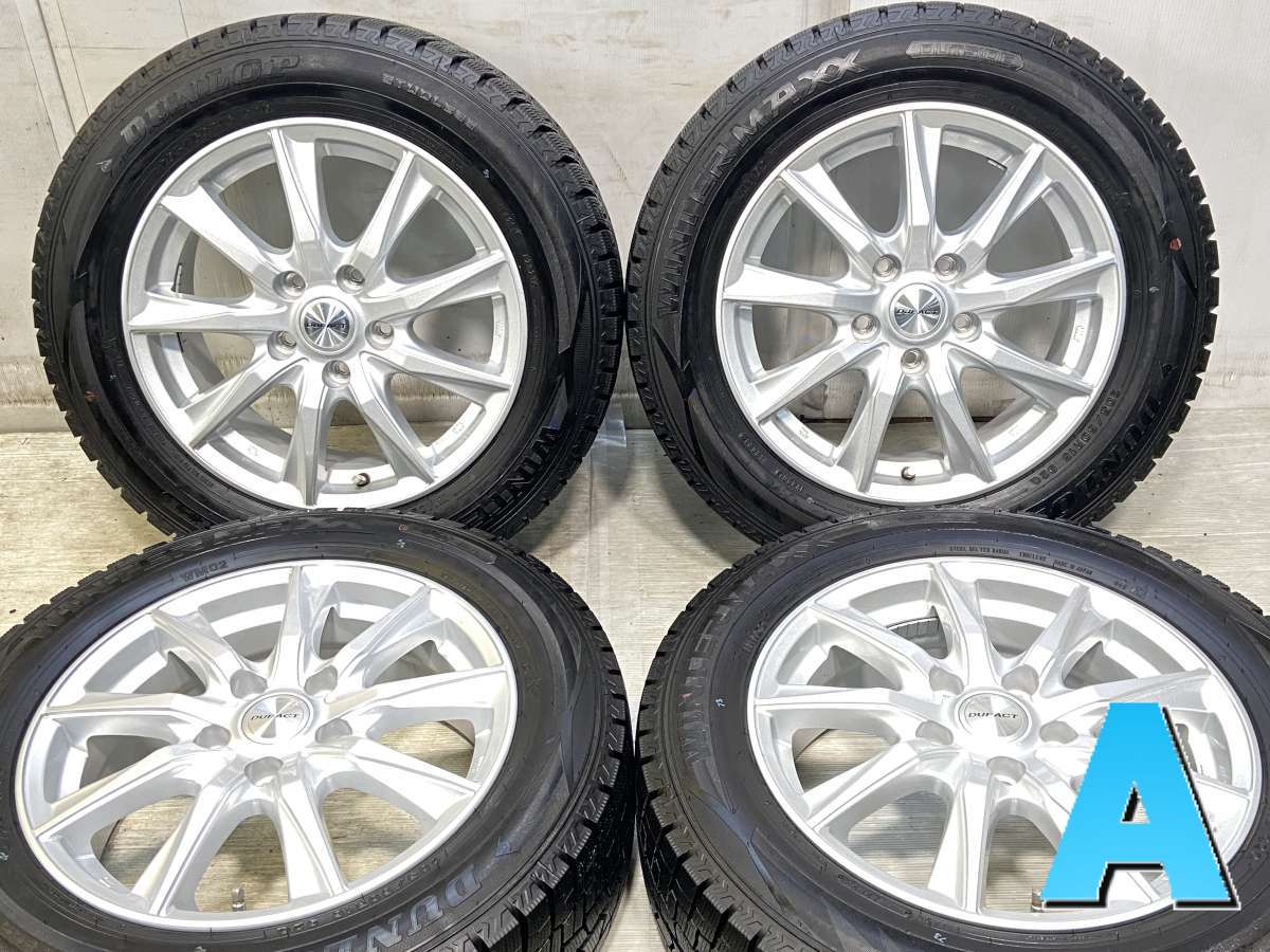 205/60R16 ダンロップ ウィンターマックス WM02 　 DUFACT 16x6.5 47 114.3-5穴 中古タイヤ スタッドレスタイヤ ホイールセット 4本セット