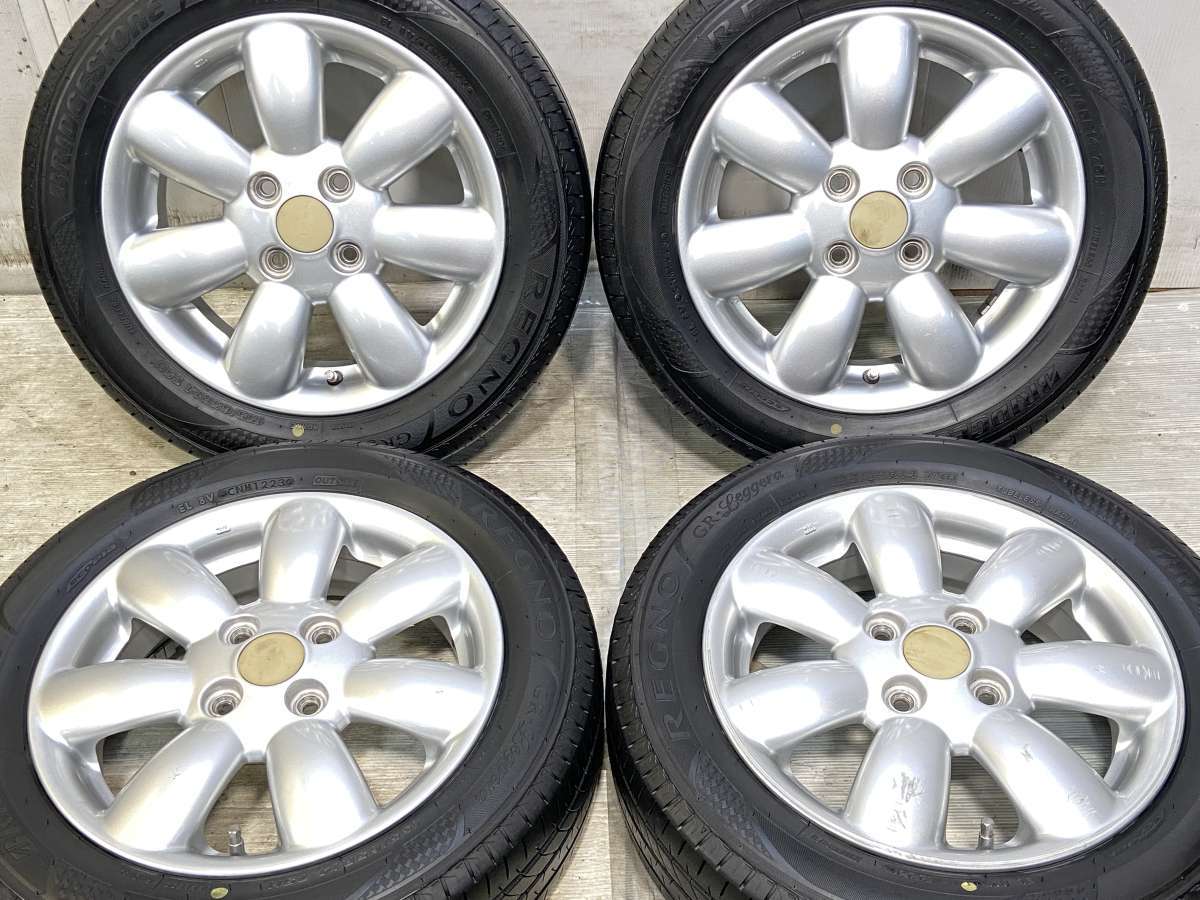 155/65R14 ブリヂストン レグノ　GR-Leggera スズキ純正 14x4.5 45 100-4穴 中古タイヤ サマータイヤ ホイールセット 4本セット