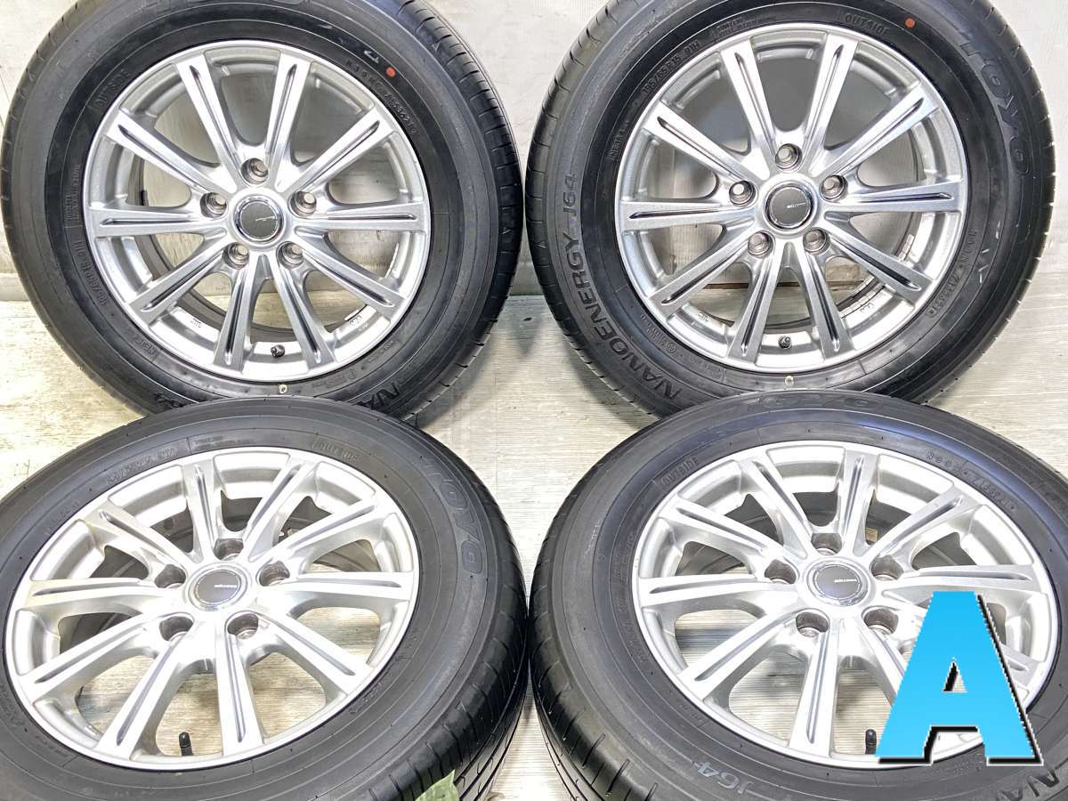 195/65R15 トーヨータイヤ ナノエナジー J64 　 MILLOUS 15x6.0 43 114.3-5穴 中古タイヤ サマータイヤ ホイールセット 4本セット