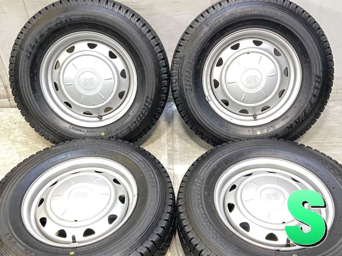 165R13 6PR ブリヂストン ブリザック VL1 　 JECT LZ 13x5.0 100/110/114.3-4穴 中古タイヤ スタッドレスタイヤ ホイールセット 4本セット