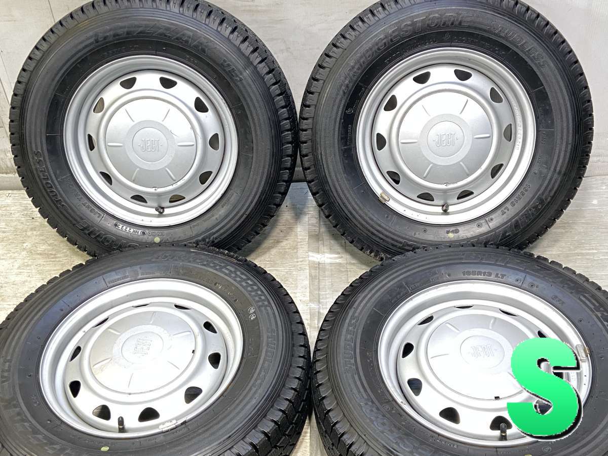 165R13 6PR ブリヂストン ブリザック VL1 　 JECT LZ 13x5.0 100/110/114.3-4穴 中古タイヤ スタッドレスタイヤ ホイールセット 4本セット