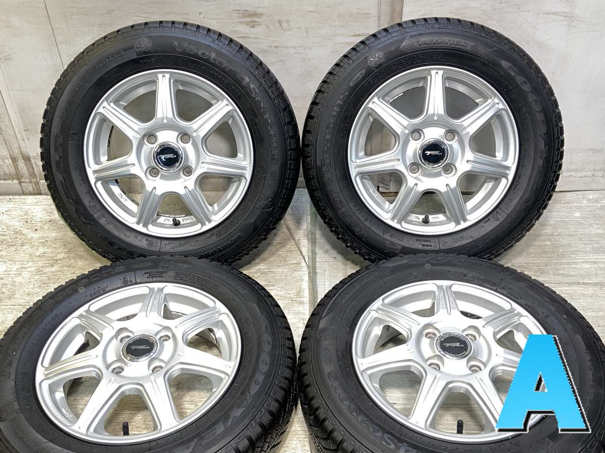 145/80R13 グッドイヤー ベクター4シーズン 　 TOPRUN 13x4.0 45 100-4穴 中古タイヤ スタッドレスタイヤ ホイールセット 4本セット