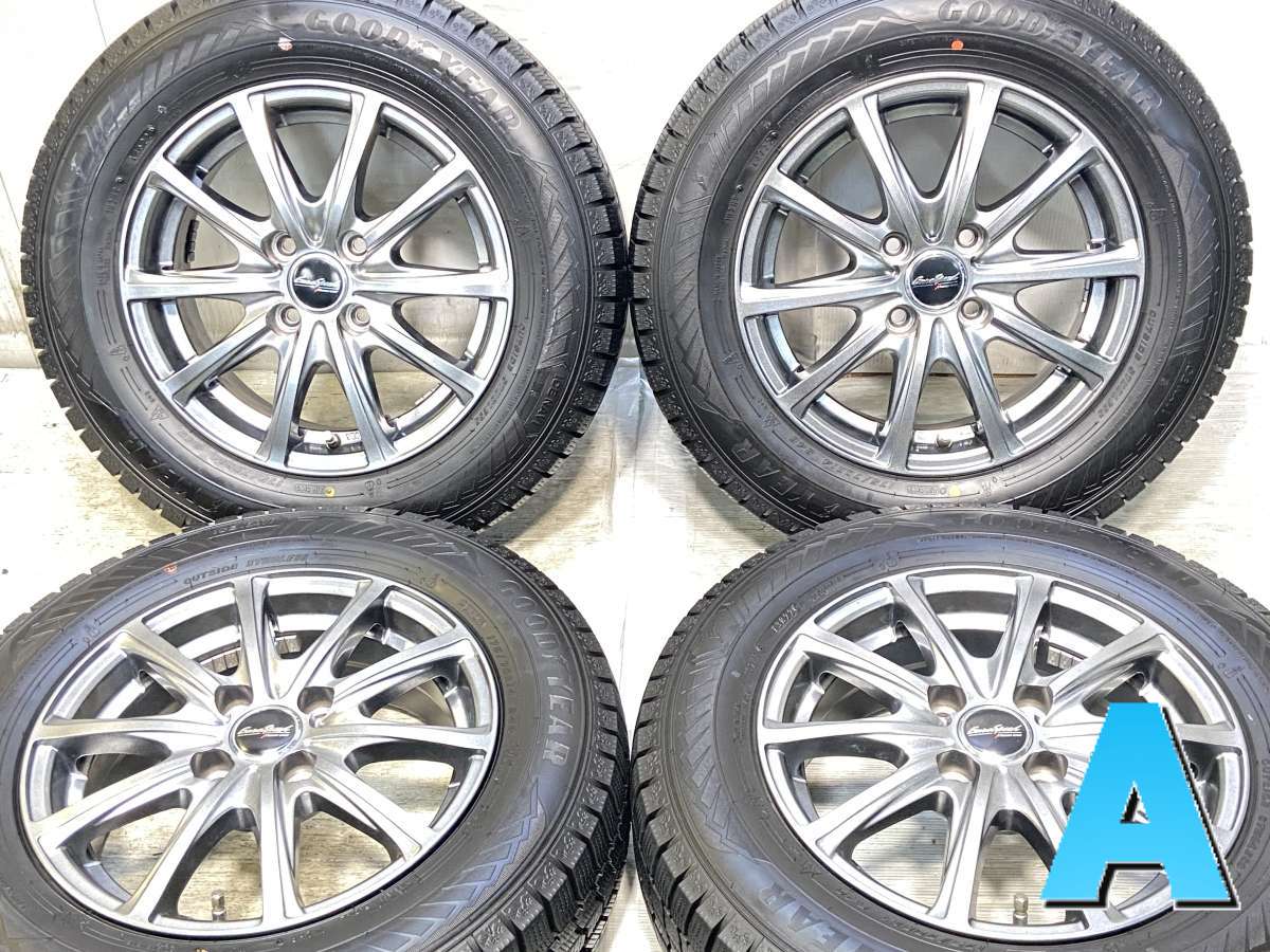 175/70R14 グッドイヤー アイスナビ8 　 ユーロスピード 14x5.5 38 100-4穴 中古タイヤ スタッドレスタイヤ ホイールセット 4本セット