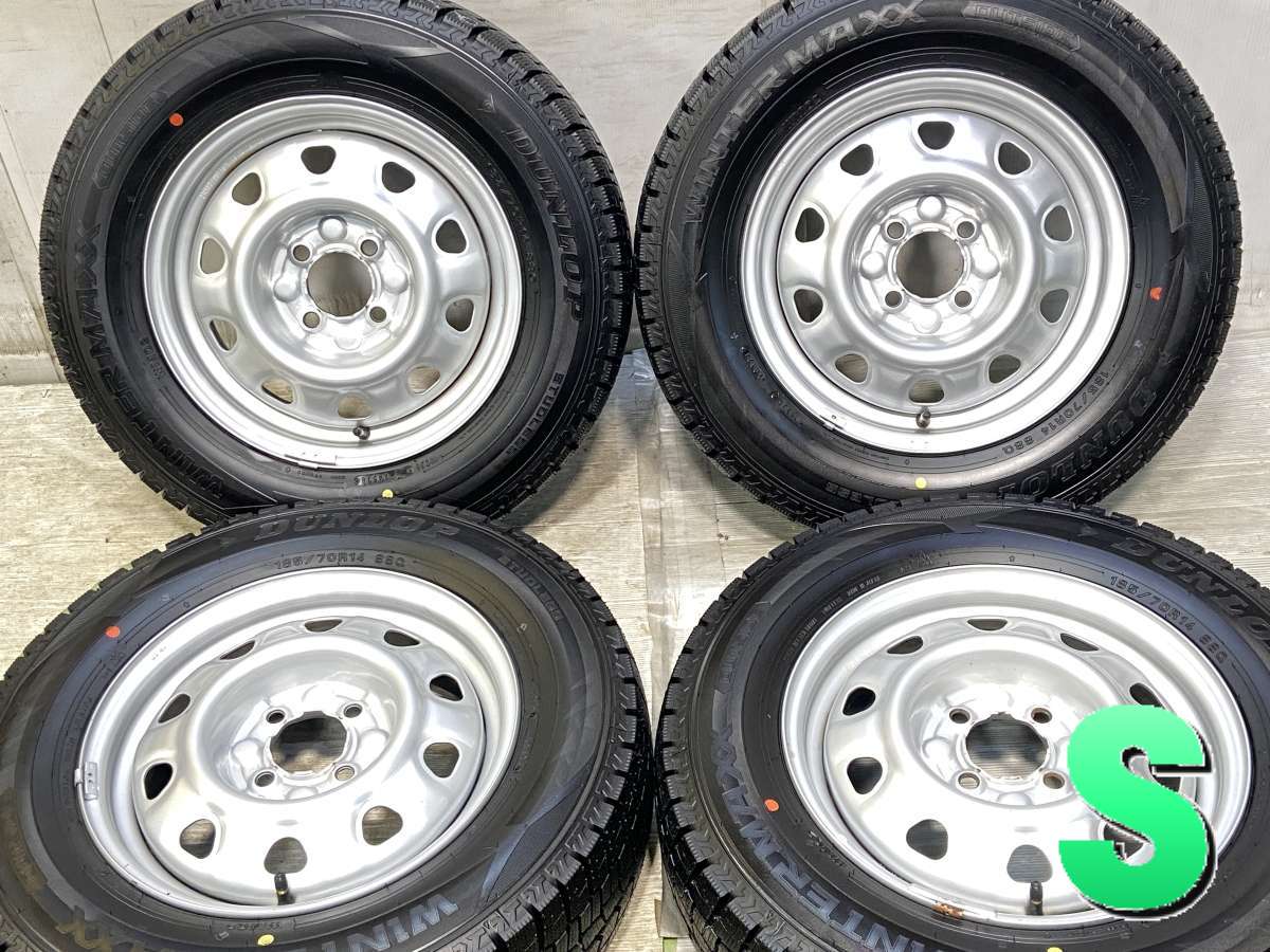 185/70R14 ダンロップ ウィンターマックス WM02 　 TOPY M47A 14x5.0 100-4穴 中古タイヤ スタッドレスタイヤ ホイールセット 4本セット