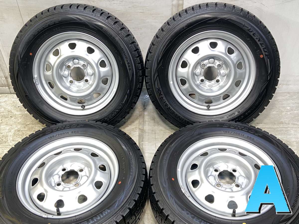 185/70R14 ダンロップ ウィンターマックス WM01 　 TOPY M47A 14x5.0 100-4穴 中古タイヤ スタッドレスタイヤ ホイールセット 4本セット