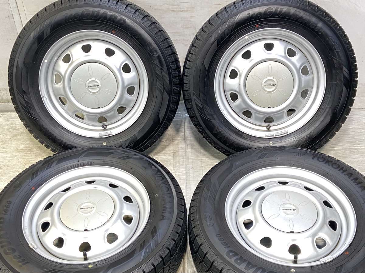 185/70R14 ヨコハマ アイスガード iG60 　 SCHWARZ V6A 14x5.0 100/114.3-4穴 中古タイヤ スタッドレスタイヤ ホイールセット 4本セット