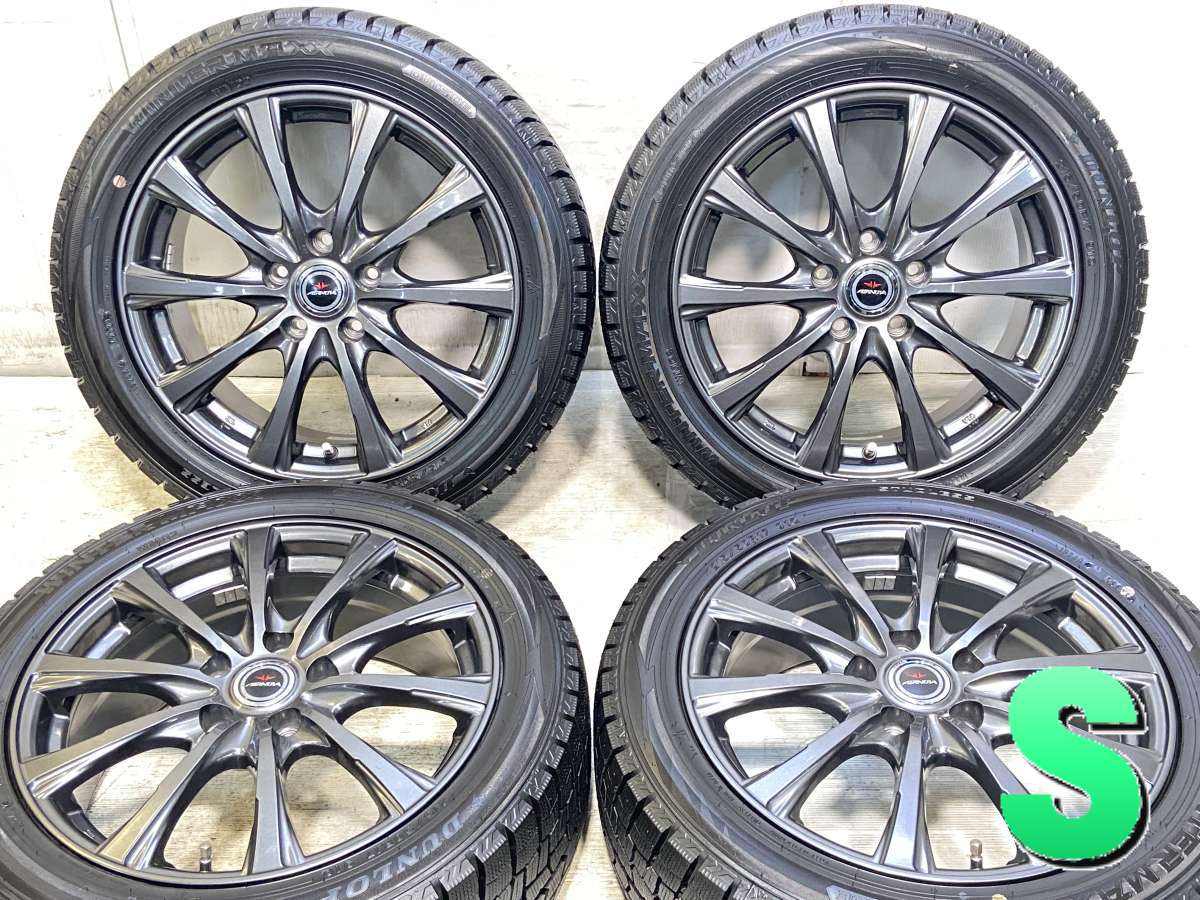215/50R17 ダンロップ ウィンターマックス WM02 　 AIRNOVA 17x7.0 48 114.3-5穴 中古タイヤ スタッドレスタイヤ ホイールセット 4本セット