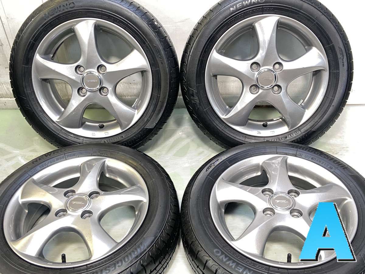 155/65R14 ブリヂストン NEWNO 　 TOPRUN 14x4.5 45 100-4穴 中古タイヤ サマータイヤ ホイールセット 4本セット