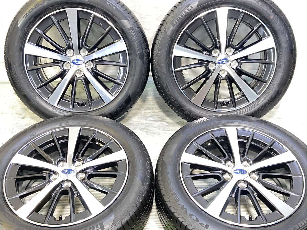205/55R16 ピレリ パワジー TM スバル純正 16x6.5 55 100-5穴 中古タイヤ サマータイヤ ホイールセット 4本セット