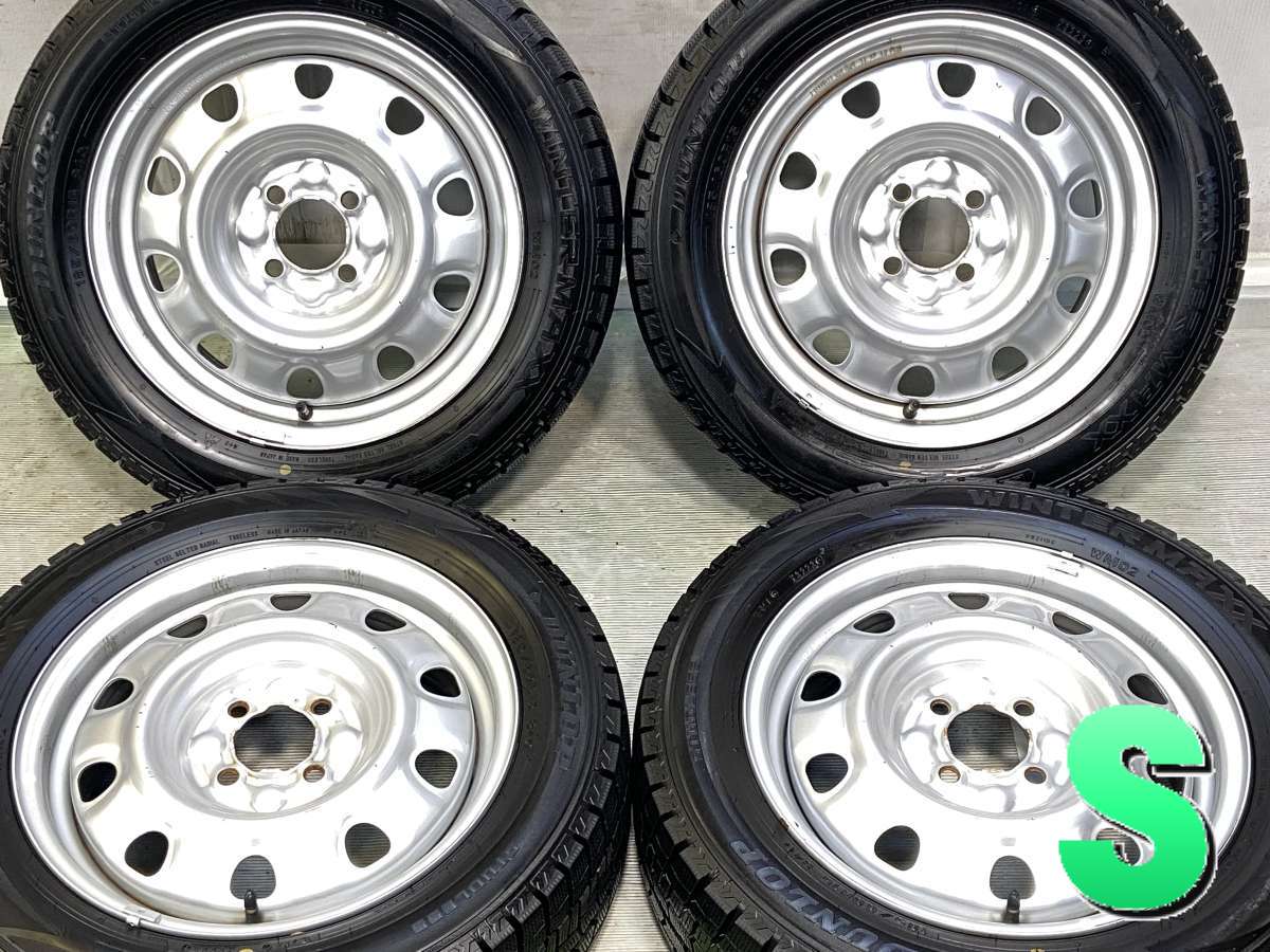 185/60R15 ダンロップ ウィンターマックス WM02 　 TOPY M60 15x5.5 42 100-4穴 中古タイヤ スタッドレスタイヤ ホイールセット 4本セット
