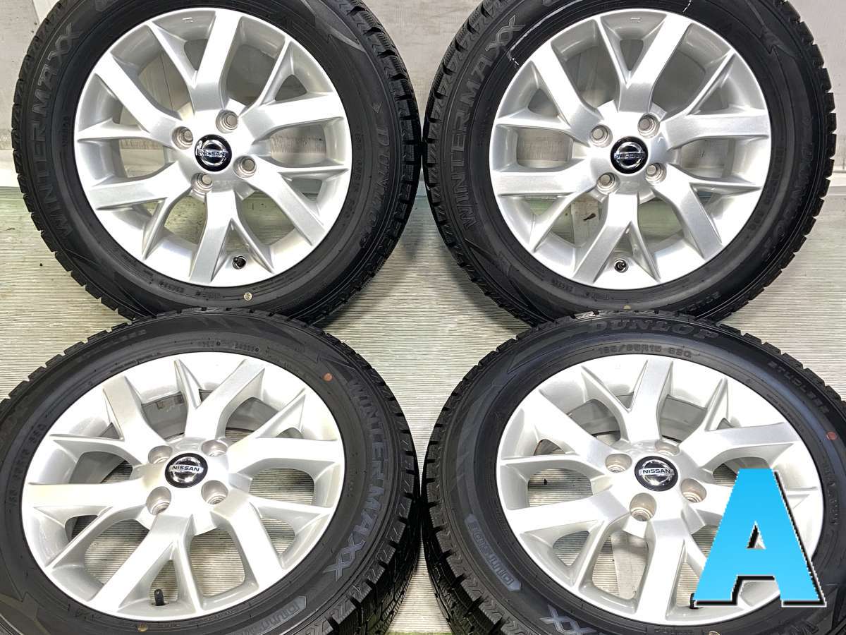 185/65R15 ダンロップ ウィンターマックス WM02 日産純正 15x5.5 40 100-4穴 中古タイヤ スタッドレスタイヤ ホイールセット 4本セット