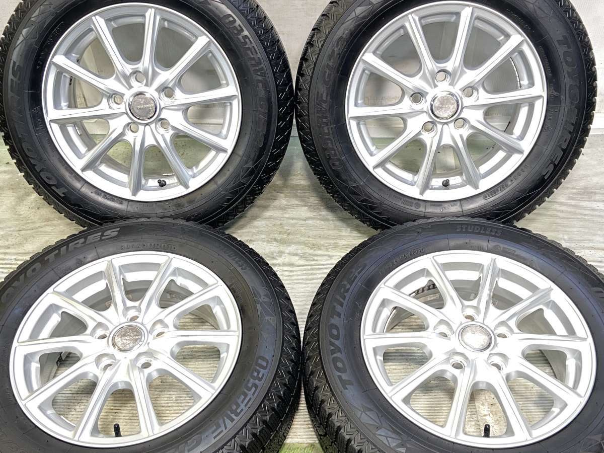 195/65R15 トーヨータイヤ オブザーブ GIZ2 　 ECO FORME 15x6.0 50 114.3-5穴 中古タイヤ スタッドレスタイヤ ホイールセット 4本セット