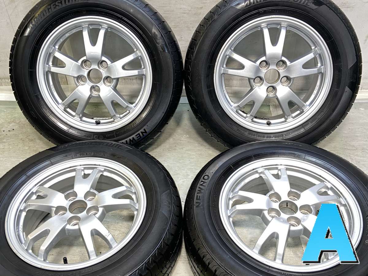 195/65R15 ブリヂストン NEWNO トヨタ純正 15x6.0 45 100-5穴 中古タイヤ サマータイヤ ホイールセット 4本セット
