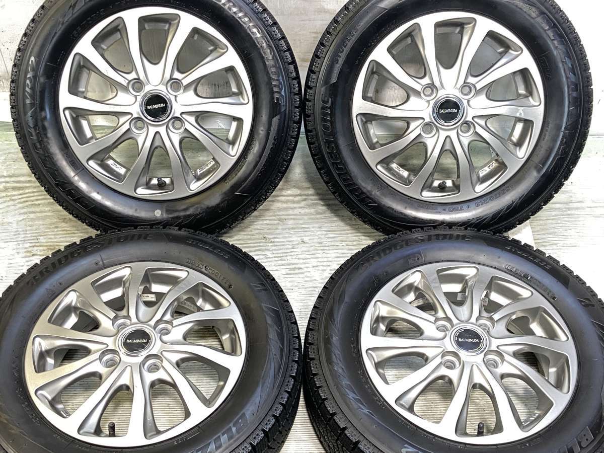 155/70R13 ブリヂストン ブリザック VRX2 　 BALMINUM 13x4.0 45 100-4穴 中古タイヤ スタッドレスタイヤ ホイールセット 4本セット