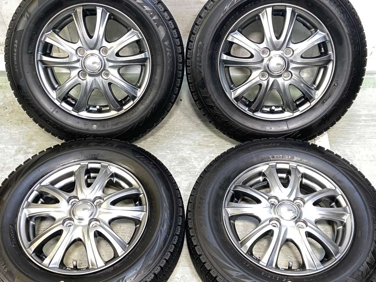 145/80R13 ブリヂストン ブリザック VRX2 　 SIBILLA 13x4.0 43 100-4穴 中古タイヤ スタッドレスタイヤ ホイールセット 4本セット