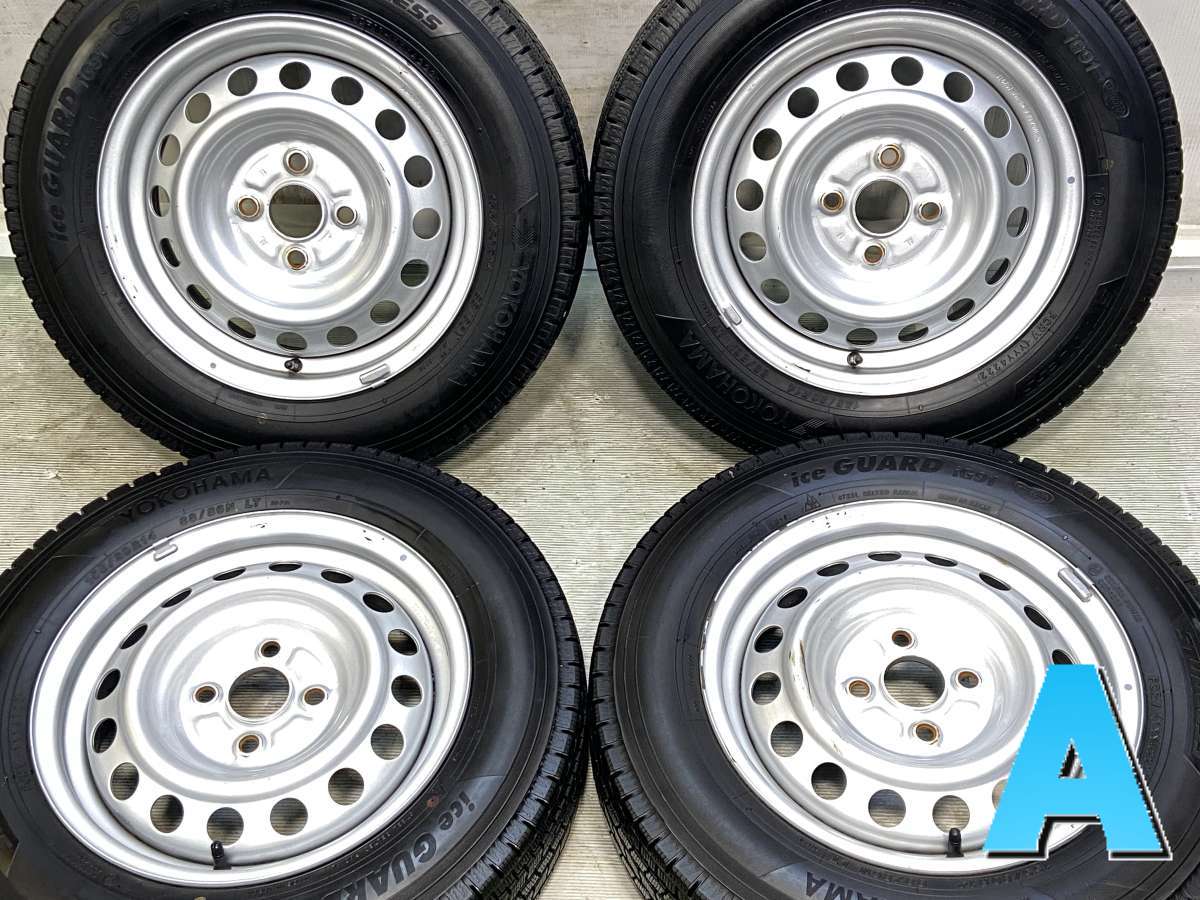 155/80R14 88/86N LT ヨコハマ アイスガード iG91 トヨタ純正 AL 14x5.0 100-4穴 中古タイヤ スタッドレスタイヤ ホイールセット 4本セット