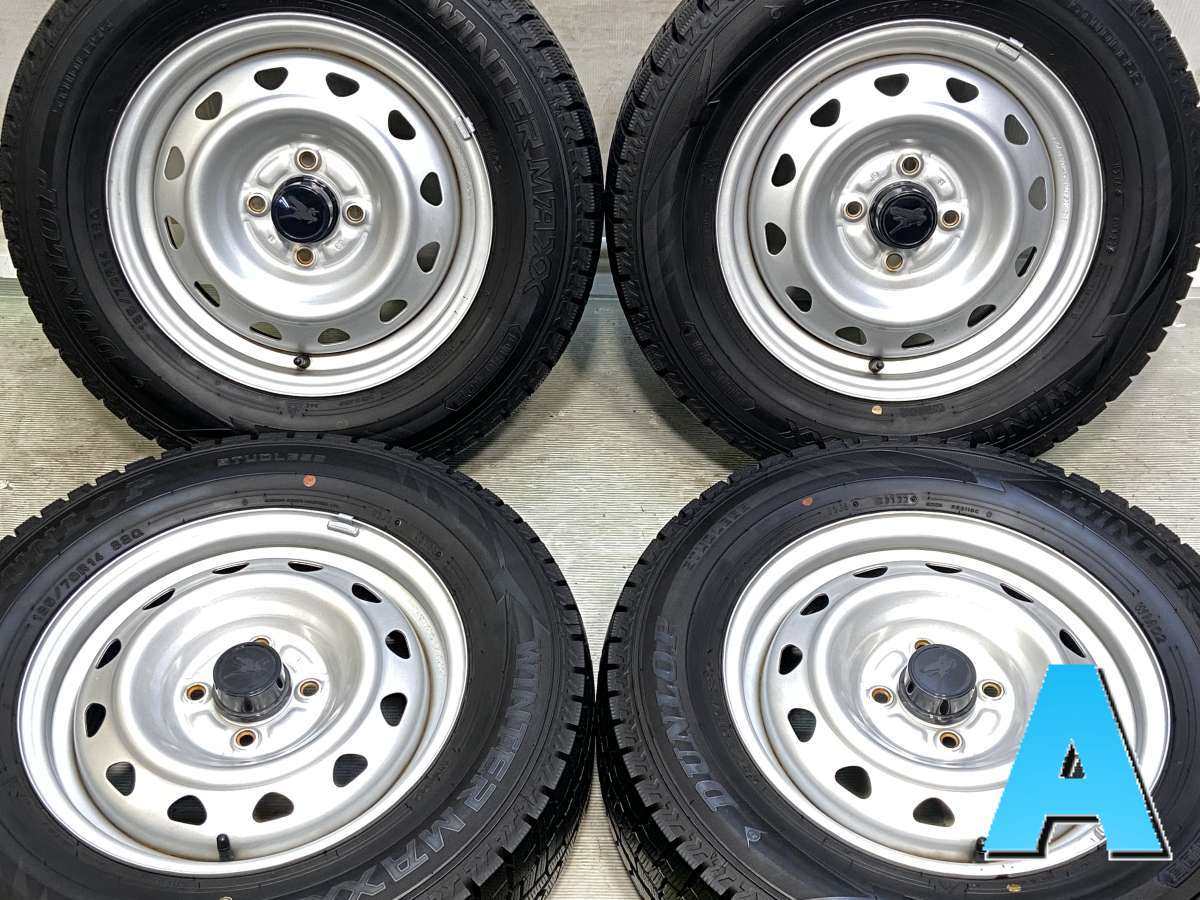 185/70R14 ダンロップ ウィンターマックス WM02 　 キャロウィン　J9 14x5.0 40 100-4穴 中古タイヤ スタッドレスタイヤ ホイールセット 4本セット