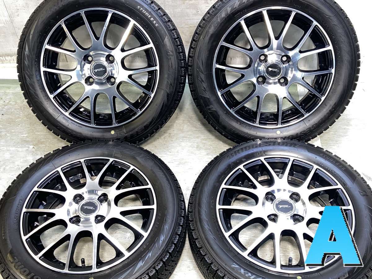 155/65R14 ブリヂストン ブリザック VRX2 　 TOPRUN 14x4.5 45 100-4穴 中古タイヤ スタッドレスタイヤ ホイールセット 4本セット