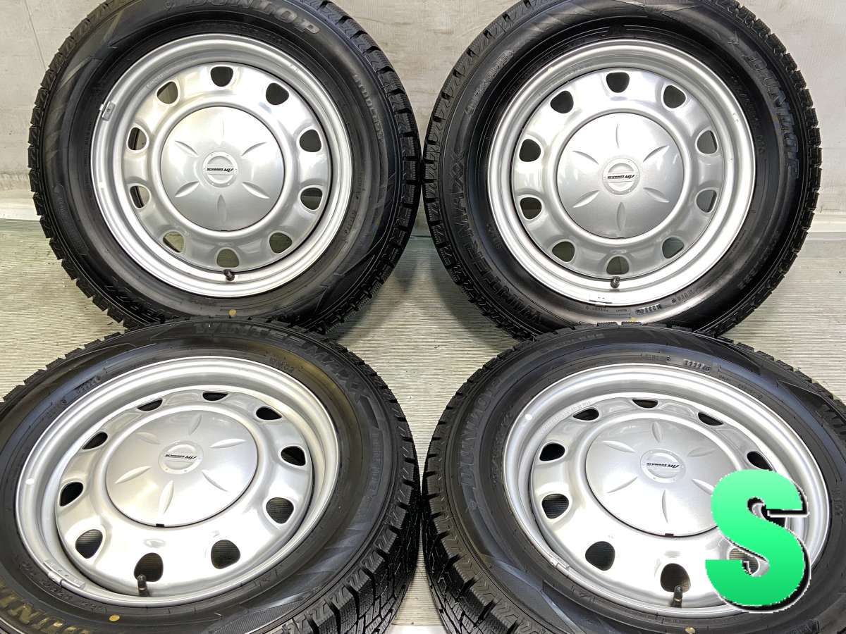 195/65R15 ダンロップ ウィンターマックス WM02 　 SCHWARZ MV V11 15x6.0 45 100/114.3-5穴 中古タイヤ スタッドレスタイヤ ホイールセット 4本セット