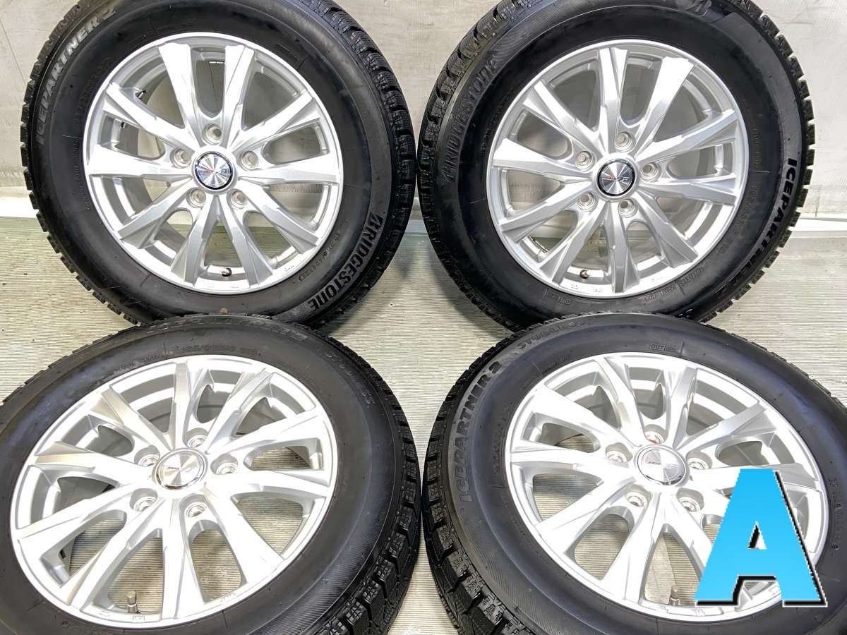 195/65R15 ブリヂストン アイスパートナー2 　 JOKER 15x6.0 53 114.3-5穴 中古タイヤ スタッドレスタイヤ ホイールセット 4本セット