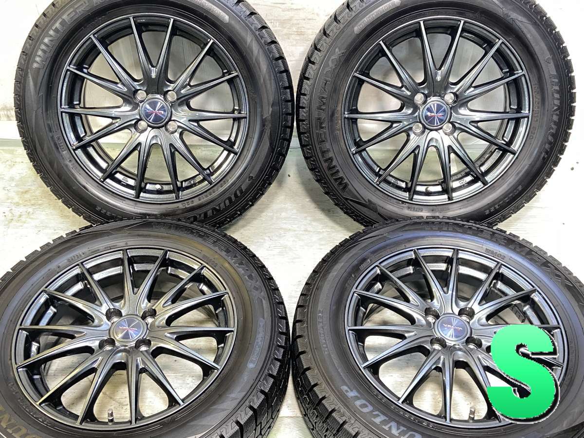 Rakuten - 195/65R16 ダンロップ ウィンターマックス WM02 　 VELVA SPORTZ 16x6.0 40 100-4穴 中古タイヤ スタッドレスタイヤ ホイールセット 4本セット