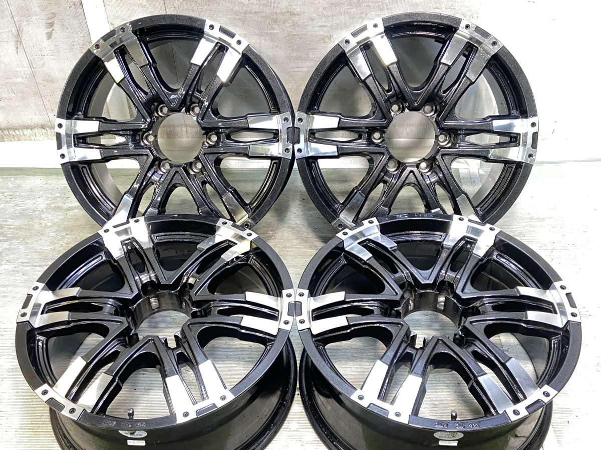 18x8.0 25 139.7-6穴 マッドクロス 中古ホイール 4本セット