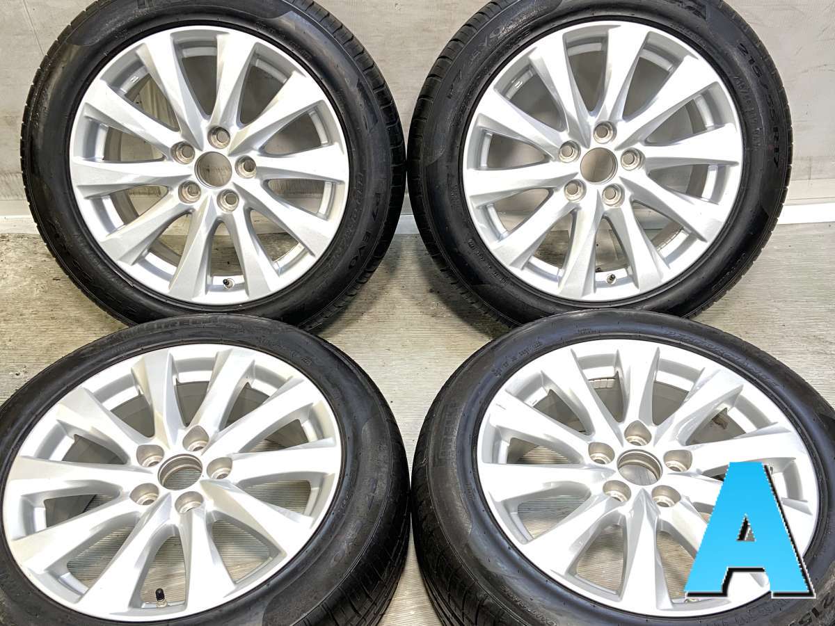 215/55R17 ピレリ P7 EVO トヨタ純正 17x7.5 45 114.3-5穴 中古タイヤ サマータイヤ ホイールセット 4本セット