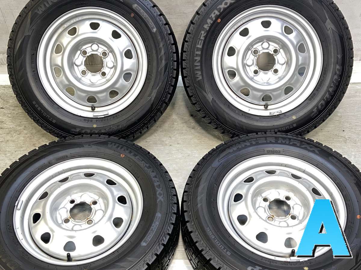185/70R14 ダンロップ ウィンターマックス WM02 　 TOPY M47A 14x5.0 38.5 100-4穴 中古タイヤ スタッドレスタイヤ ホイールセット 4本セット
