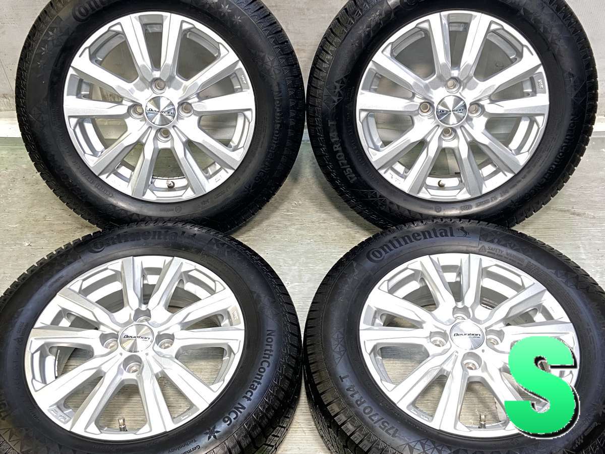 175/70R14 コンチネンタル North Contact NC6 　 Devotion 14x5.0 34 100-4穴 中古タイヤ スタッドレスタイヤ ホイールセット 4本セット