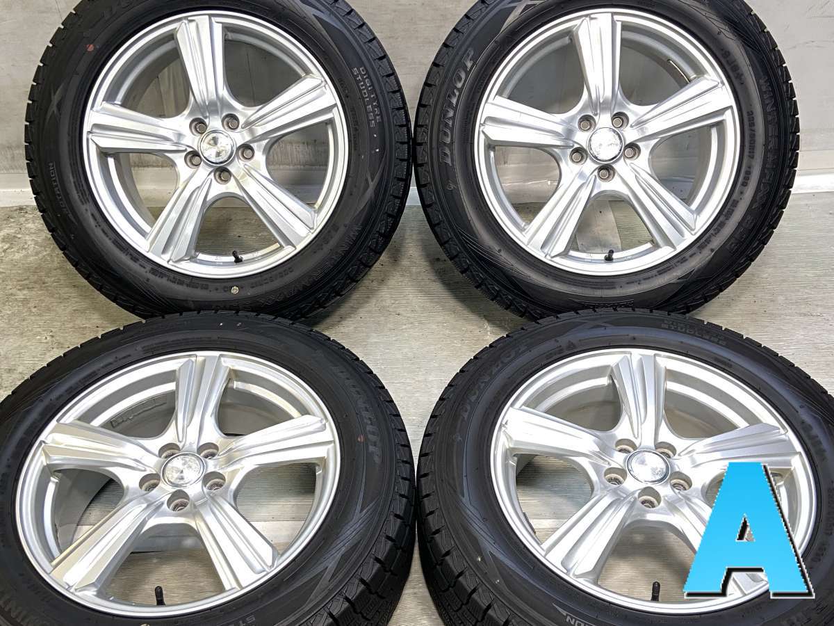 225/60R17 ダンロップ ウィンターマックス SJ8+ 　 VIOLENTO 17x7.0 55 100-5穴 中古タイヤ スタッドレスタイヤ ホイールセット 4本セット