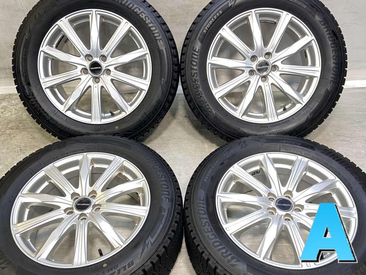 225/60R17 ブリヂストン ブリザック DM-V3 　 BALMINUM 17x7.0 53 100-5穴 中古タイヤ スタッドレスタイヤ ホイールセット 4本セット