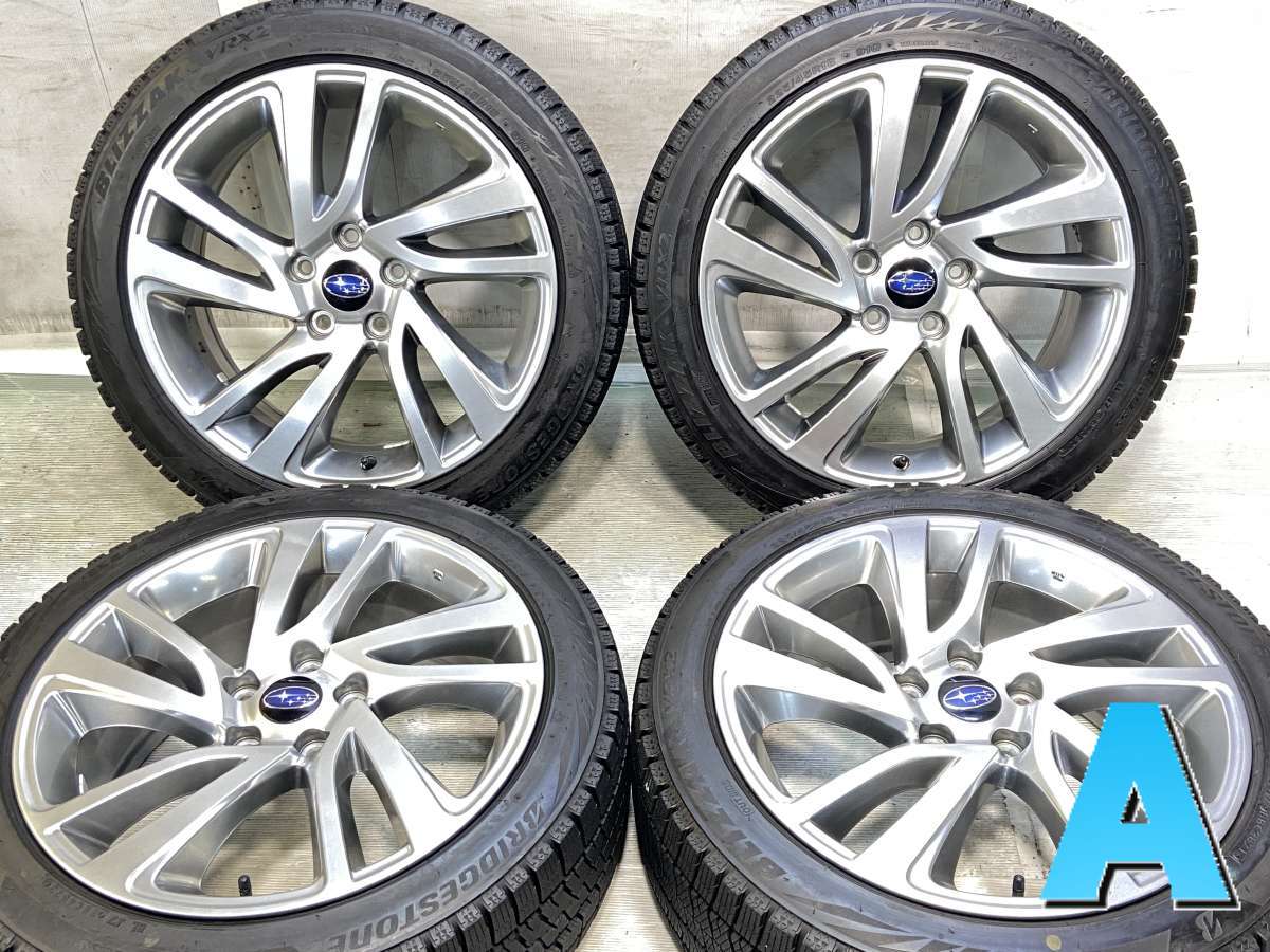 225/45R18 ブリヂストン ブリザック VRX2 スバル純正 18x7.5 55 114.3-5穴 中古タイヤ スタッドレスタイヤ ホイールセット 4本セット