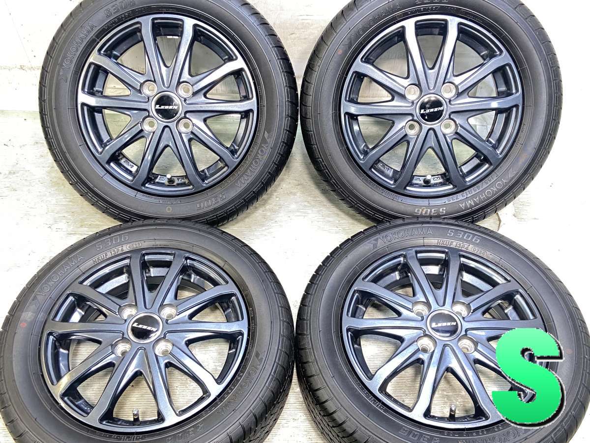 155/65R13 ヨコハマ S306 　 LEBEN 13x4.0 45 100-4穴 中古タイヤ サマータイヤ ホイールセット 4本セット