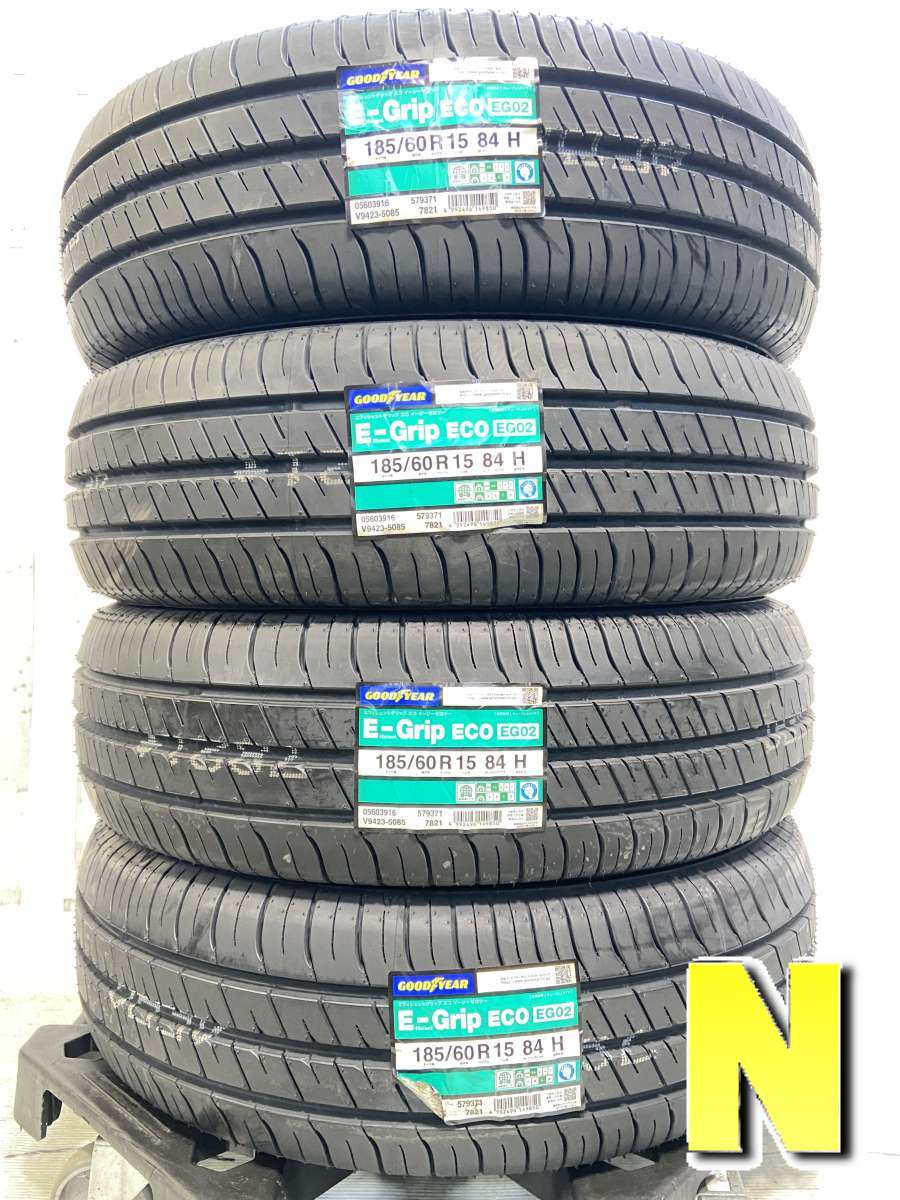 BRIDGESTONE - 185/60R15 グッドイヤー エフィシェントグリップ エコ EG02 中古タイヤ サマータイヤ 4本セット
