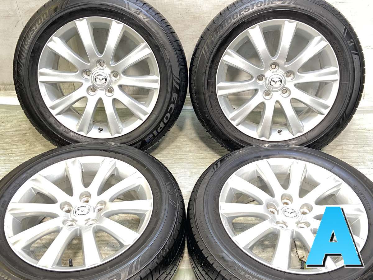 215/60R17 ブリヂストン エコピア NH100 RV マツダ純正 17x7.0 45 114.3-5穴 中古タイヤ サマータイヤ ホイールセット 4本セット