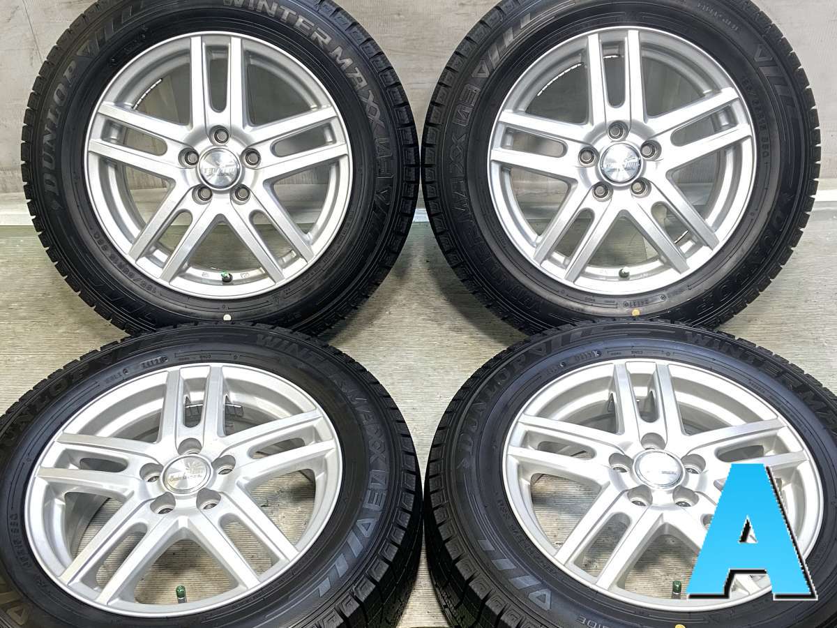 185/65R15 ダンロップ ウィンターマックス 03 　 RAVRION 15x6.0 45 100-5穴 中古タイヤ スタッドレスタイヤ ホイールセット 4本セット